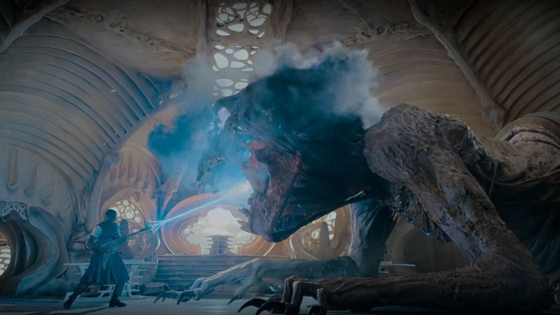 The Doctor kills Omega in the Doctor Who season 2 finale (Image via Disney+)